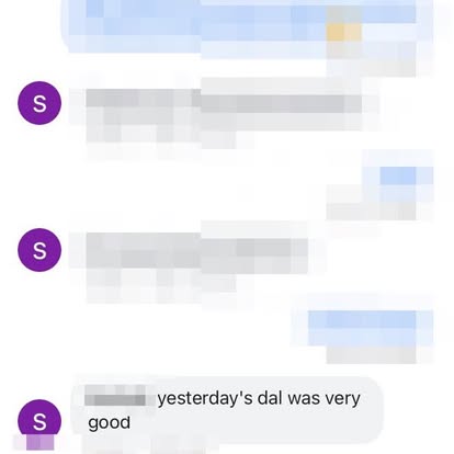 Customer message: Hey we really liked the food